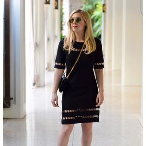 J.O.A. Black Sheer Panel Dress